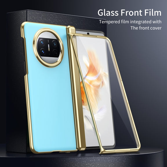 For Huawei Mate X3 Integrated AG Frosted Vacuum Plating Phone Case(Ice Blue)