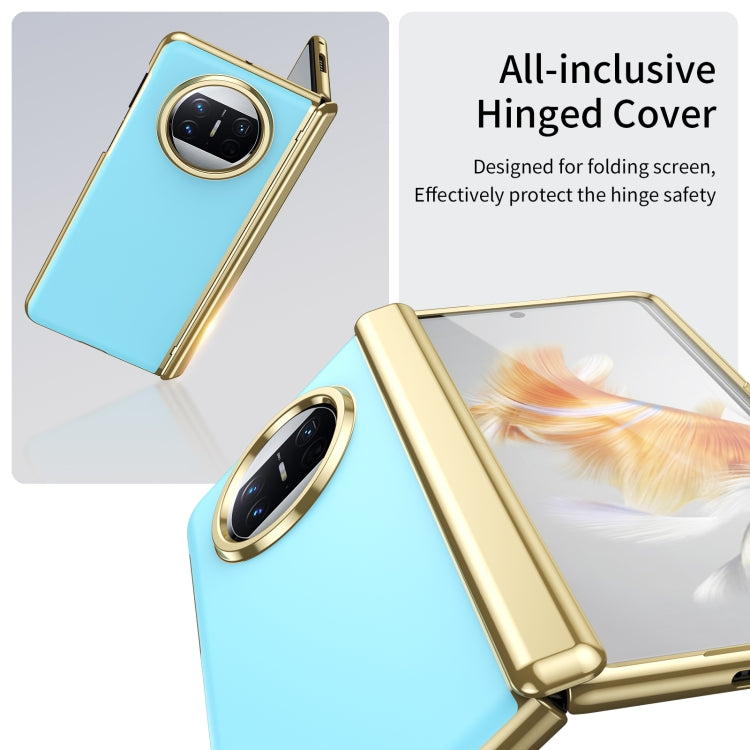For Huawei Mate X3 Integrated AG Frosted Vacuum Plating Phone Case(Ice Blue)