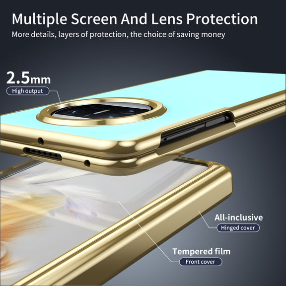 For Huawei Mate X3 Integrated AG Frosted Vacuum Plating Phone Case(Ice Blue)