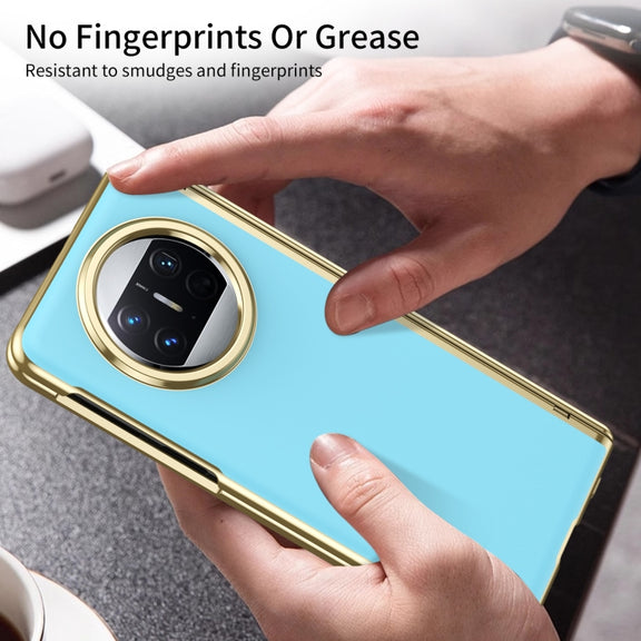 For Huawei Mate X3 Integrated AG Frosted Vacuum Plating Phone Case(Ice Blue)