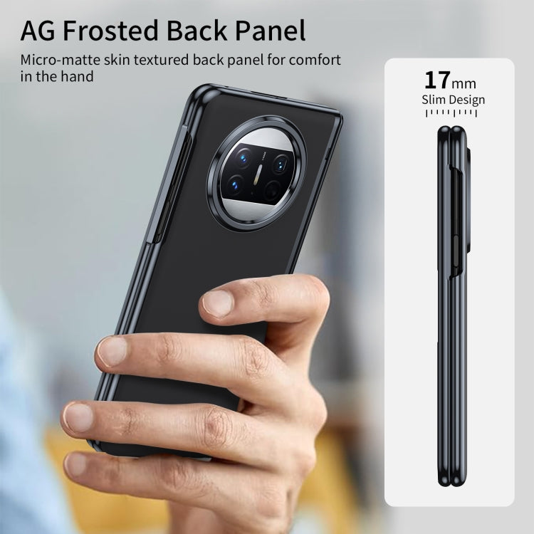 For Huawei Mate X3 Integrated AG Frosted Vacuum Plating Phone Case(Black)