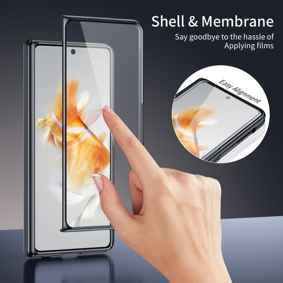 For Huawei Mate X3 Integrated AG Frosted Vacuum Plating Phone Case(Black)