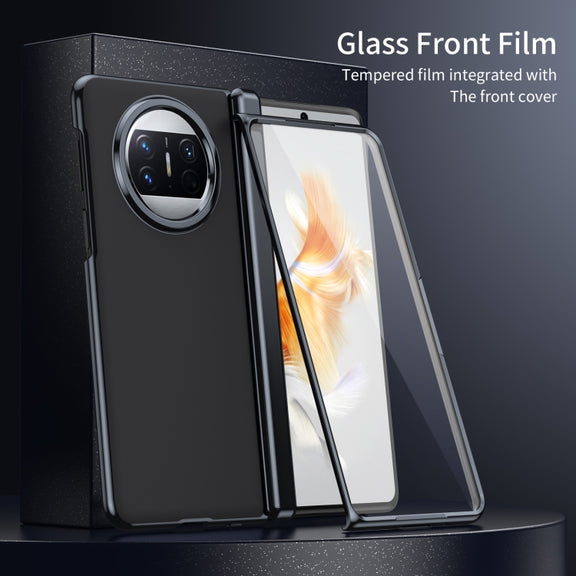 For Huawei Mate X3 Integrated AG Frosted Vacuum Plating Phone Case(Black)