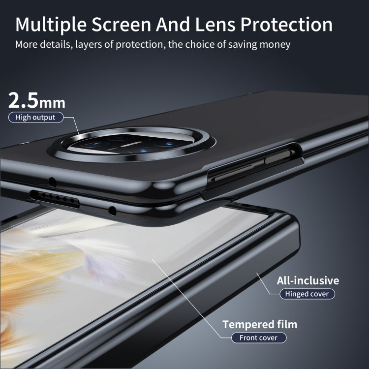 For Huawei Mate X3 Integrated AG Frosted Vacuum Plating Phone Case(Black)