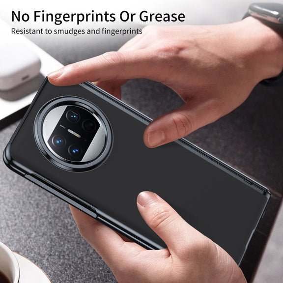 For Huawei Mate X3 Integrated AG Frosted Vacuum Plating Phone Case(Black)