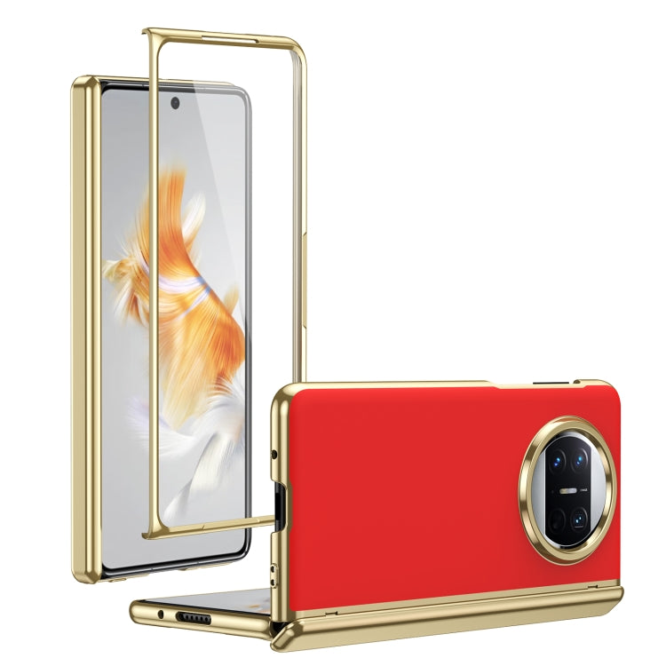 For Huawei Mate X3 Integrated AG Frosted Vacuum Plating Phone Case(Red)