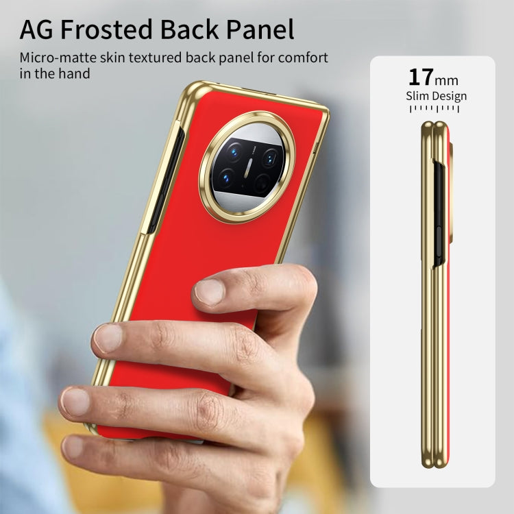 For Huawei Mate X3 Integrated AG Frosted Vacuum Plating Phone Case(Red)