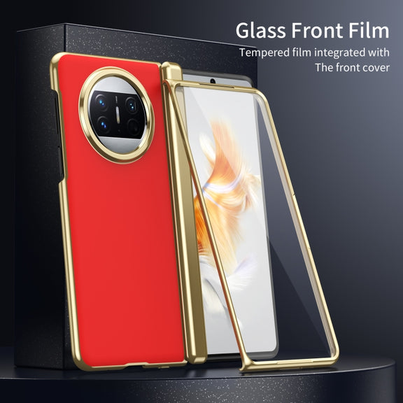 For Huawei Mate X3 Integrated AG Frosted Vacuum Plating Phone Case(Red)