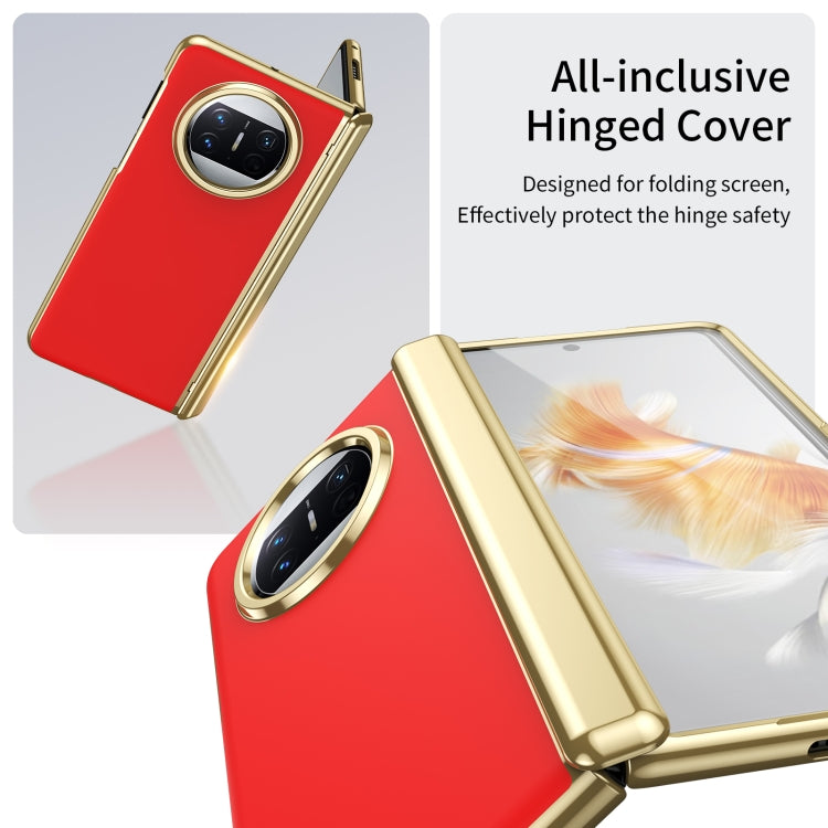 For Huawei Mate X3 Integrated AG Frosted Vacuum Plating Phone Case(Red)