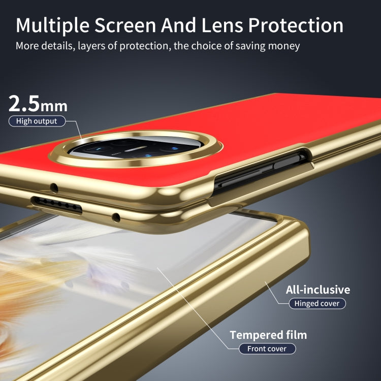 For Huawei Mate X3 Integrated AG Frosted Vacuum Plating Phone Case(Red)
