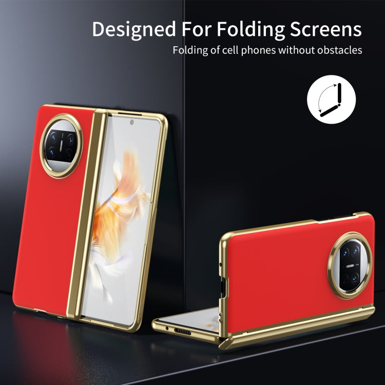 For Huawei Mate X3 Integrated AG Frosted Vacuum Plating Phone Case(Red)