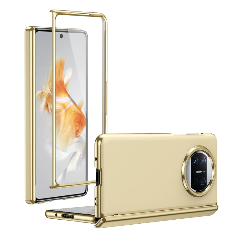 For Huawei Mate X3 Integrated AG Frosted Vacuum Plating Phone Case(Gold)