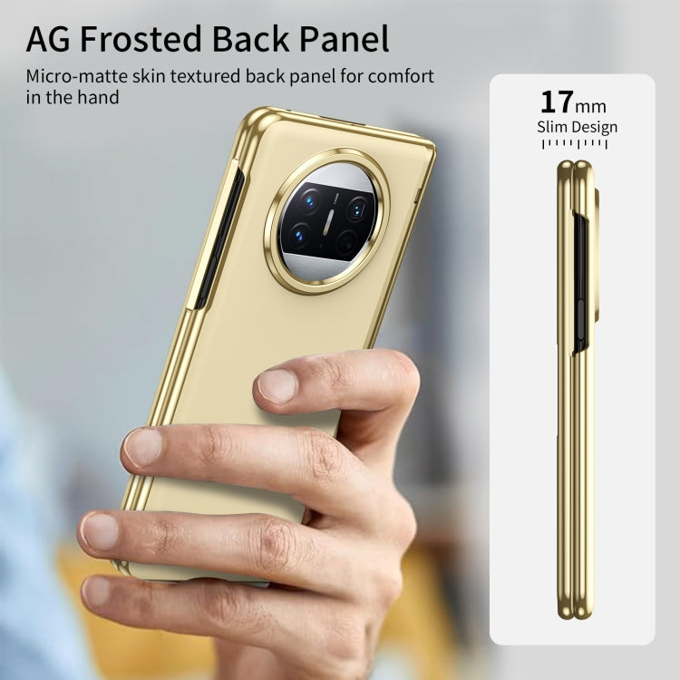 For Huawei Mate X3 Integrated AG Frosted Vacuum Plating Phone Case(Gold)