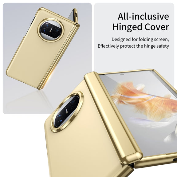 For Huawei Mate X3 Integrated AG Frosted Vacuum Plating Phone Case(Gold)