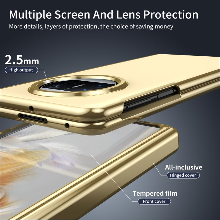 For Huawei Mate X3 Integrated AG Frosted Vacuum Plating Phone Case(Gold)