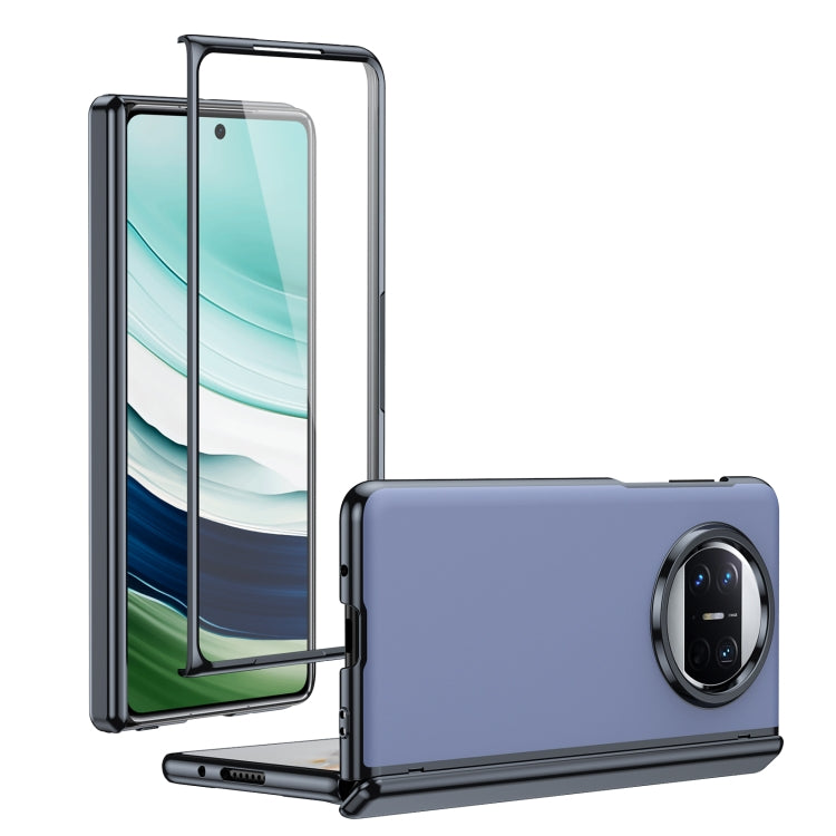 For Huawei Mate X3 Integrated AG Frosted Vacuum Plating Phone Case(Blue)