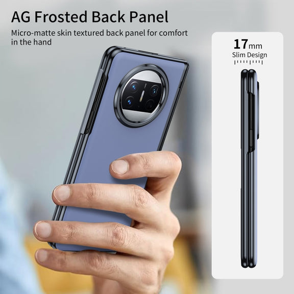 For Huawei Mate X3 Integrated AG Frosted Vacuum Plating Phone Case(Blue)