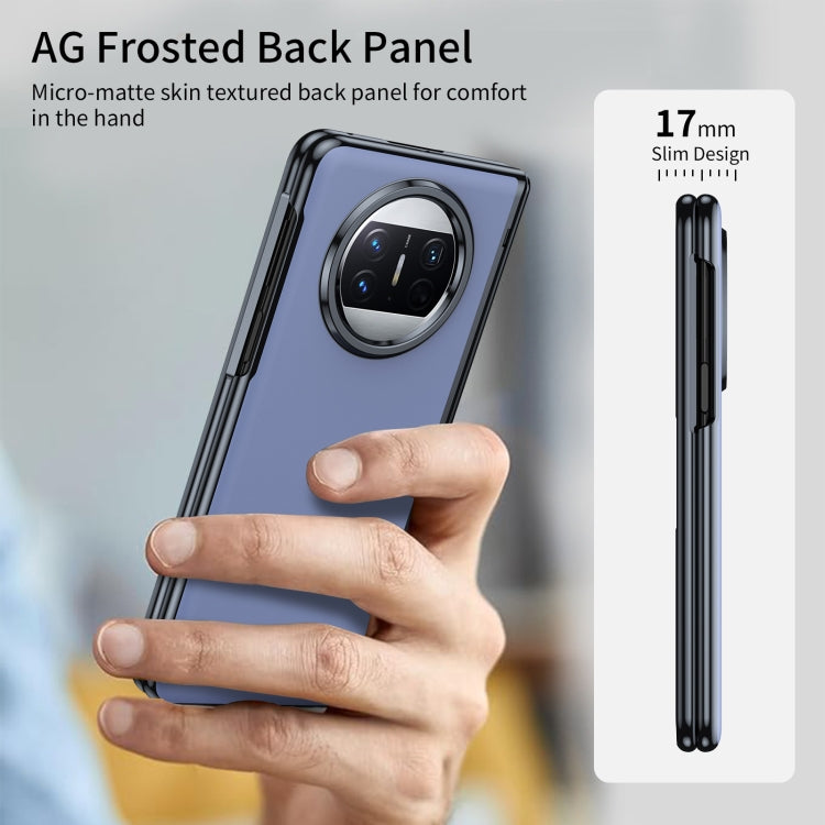 For Huawei Mate X3 Integrated AG Frosted Vacuum Plating Phone Case(Blue)