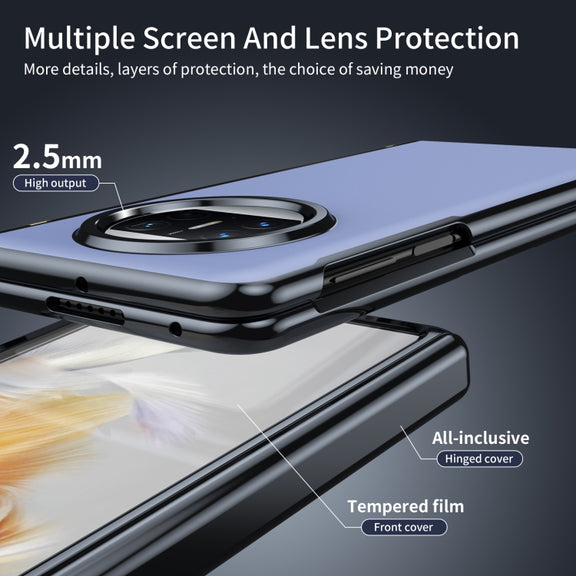 For Huawei Mate X3 Integrated AG Frosted Vacuum Plating Phone Case(Blue)