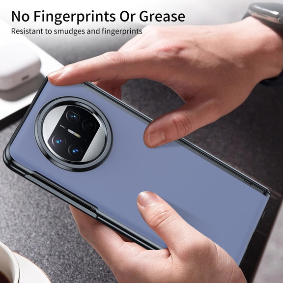 For Huawei Mate X3 Integrated AG Frosted Vacuum Plating Phone Case(Blue)