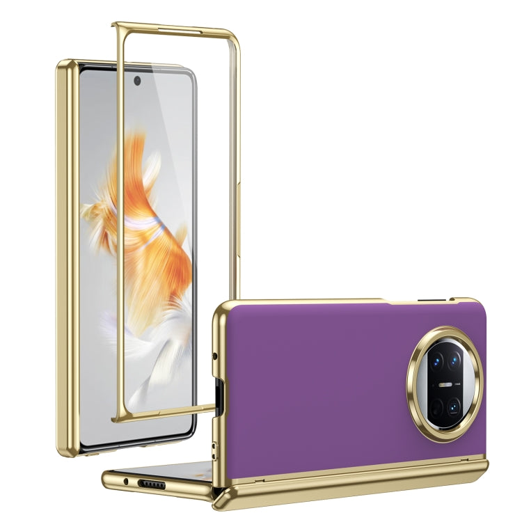 For Huawei Mate X3 Integrated AG Frosted Vacuum Plating Phone Case(Purple)