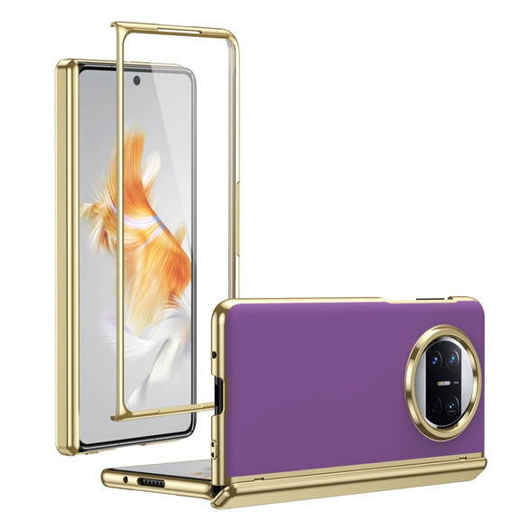 For Huawei Mate X3 Integrated AG Frosted Vacuum Plating Phone Case(Purple)