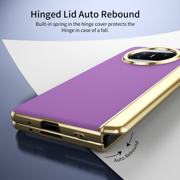 For Huawei Mate X3 Integrated AG Frosted Vacuum Plating Phone Case(Purple)