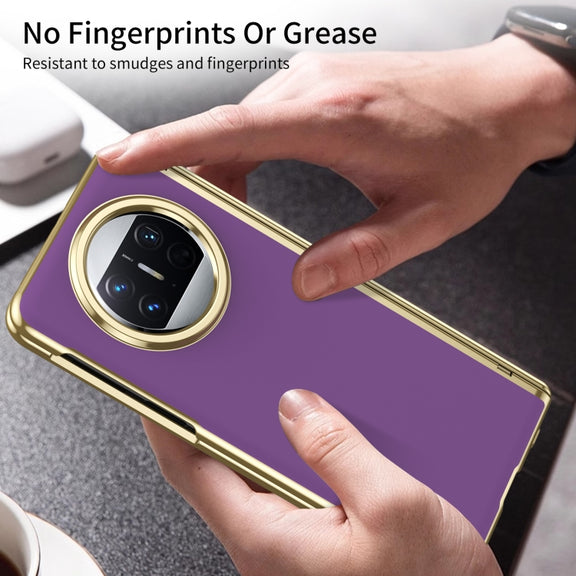 For Huawei Mate X3 Integrated AG Frosted Vacuum Plating Phone Case(Purple)