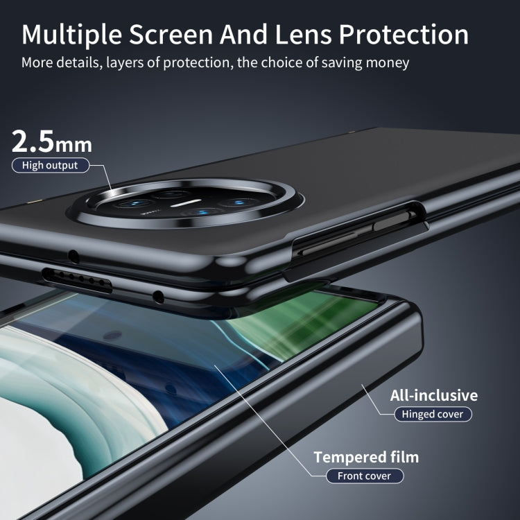 For Huawei Mate X5 Integrated AG Frosted Vacuum Plating Phone Case(Black)