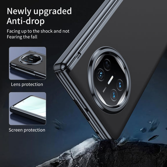 For Huawei Mate X5 Integrated AG Frosted Vacuum Plating Phone Case(Black)