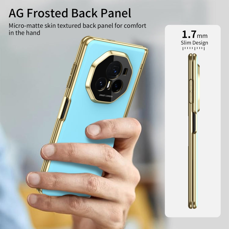 For Honor Magic V3 Integrated AG Frosted Vacuum Plating Phone Case(Ice Blue)