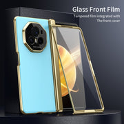 For Honor Magic V3 Integrated AG Frosted Vacuum Plating Phone Case(Ice Blue)