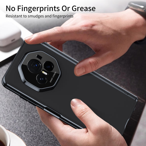 For Honor Magic V3 Integrated AG Frosted Vacuum Plating Phone Case(Black)
