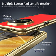 For Honor Magic V3 Integrated AG Frosted Vacuum Plating Phone Case(Red)