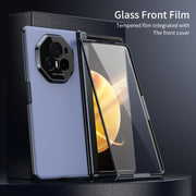 For Honor Magic V3 Integrated AG Frosted Vacuum Plating Phone Case(Blue)