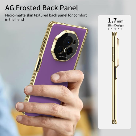 For Honor Magic V3 Integrated AG Frosted Vacuum Plating Phone Case(Purple)