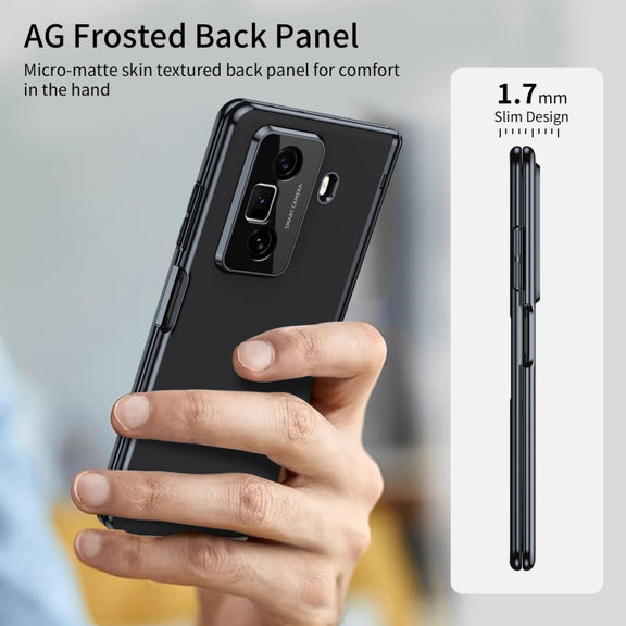 For Honor Magic Vs3 Integrated AG Frosted Vacuum Plating Phone Case(Black)