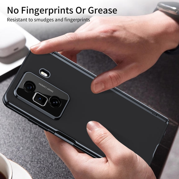 For Honor Magic Vs3 Integrated AG Frosted Vacuum Plating Phone Case(Black)