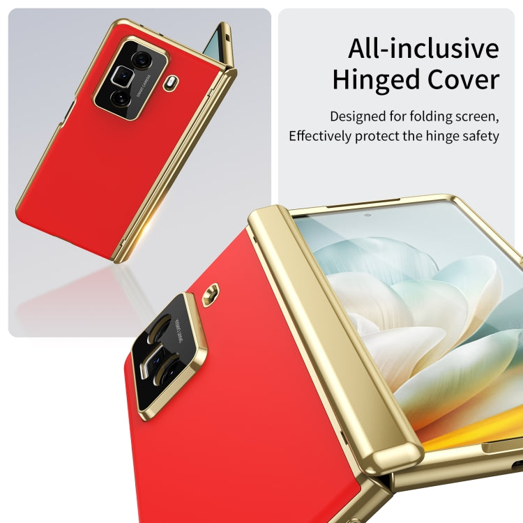 For Honor Magic Vs3 Integrated AG Frosted Vacuum Plating Phone Case(Red)