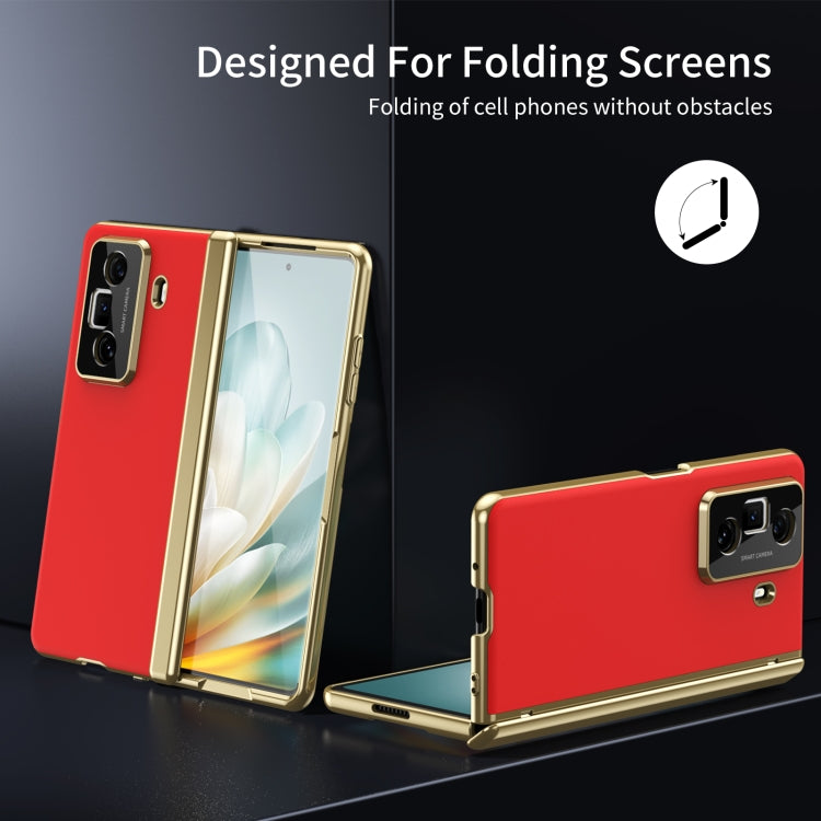 For Honor Magic Vs3 Integrated AG Frosted Vacuum Plating Phone Case(Red)