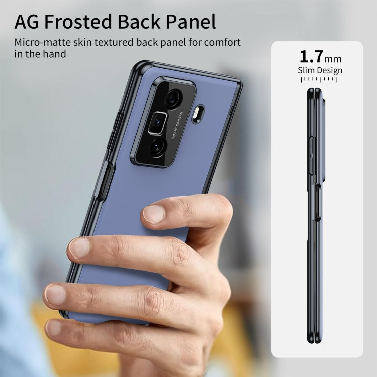 For Honor Magic Vs3 Integrated AG Frosted Vacuum Plating Phone Case(Blue)