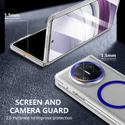 For Huawei Mate X3 lce Folding Series MagSafe Integrated Clear PC Phone Case(Royal Blue)