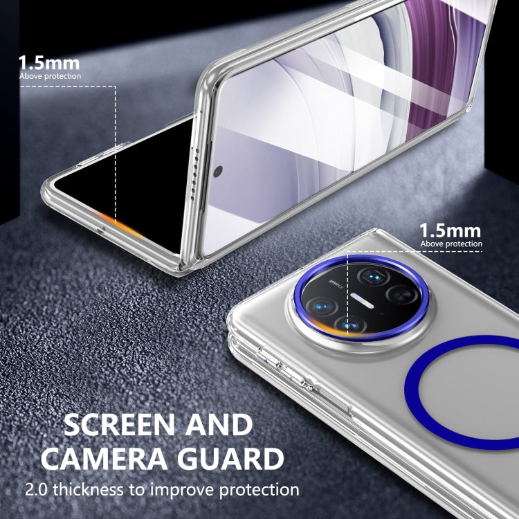 For Huawei Mate X3 lce Folding Series MagSafe Integrated Clear PC Phone Case(Royal Blue)