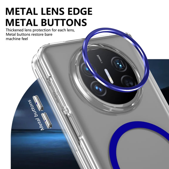 For Huawei Mate X3 lce Folding Series MagSafe Integrated Clear PC Phone Case(Royal Blue)