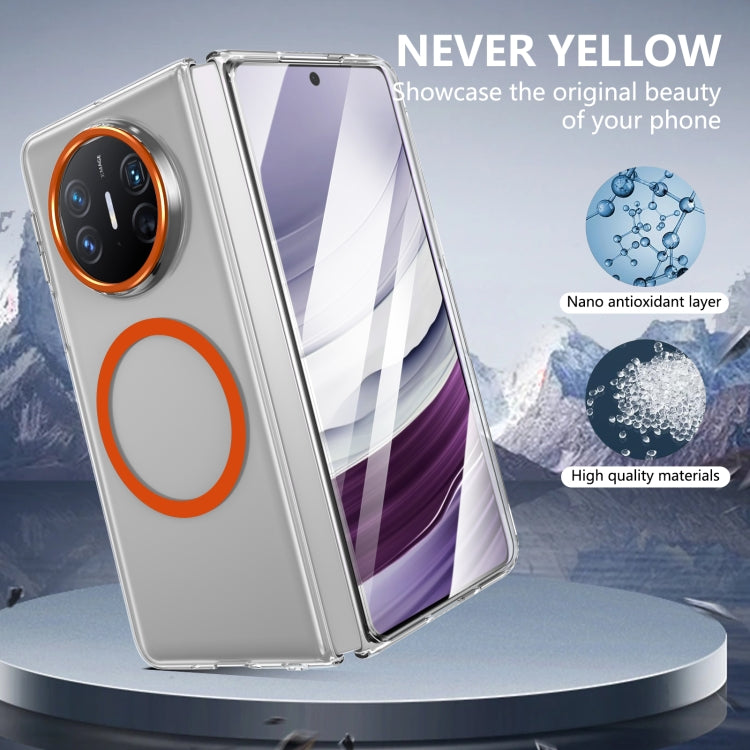 For Huawei Mate X3 lce Folding Series MagSafe Integrated Clear PC Phone Case(Orange)