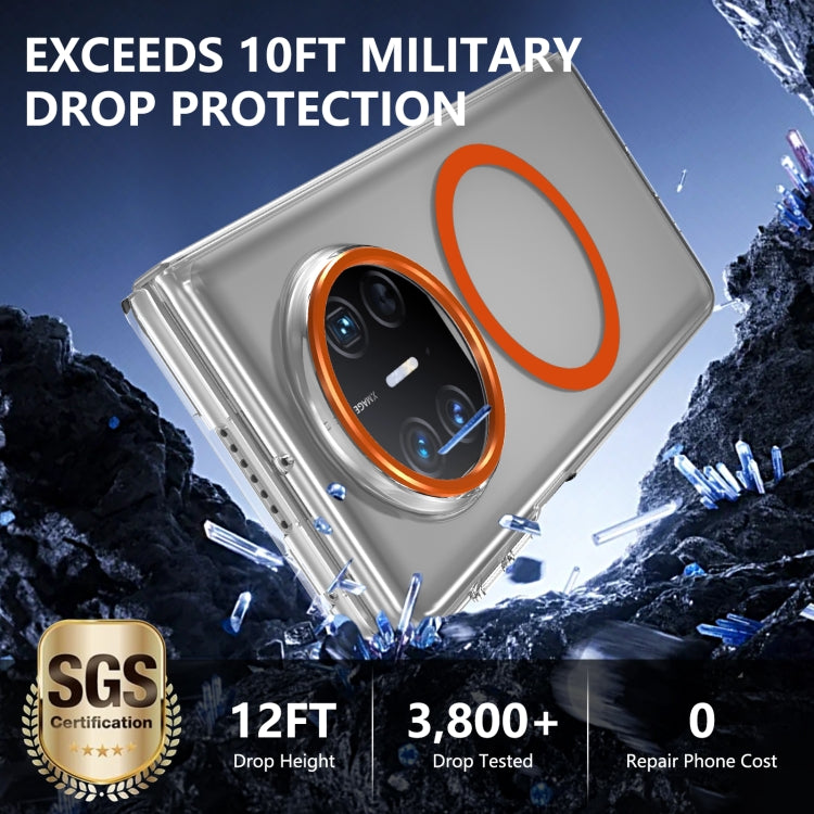 For Huawei Mate X3 lce Folding Series MagSafe Integrated Clear PC Phone Case(Orange)