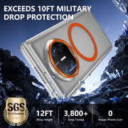 For Huawei Mate X3 lce Folding Series MagSafe Integrated Clear PC Phone Case(Orange)