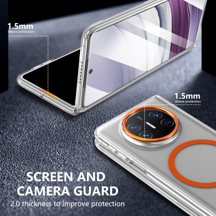 For Huawei Mate X3 lce Folding Series MagSafe Integrated Clear PC Phone Case(Orange)