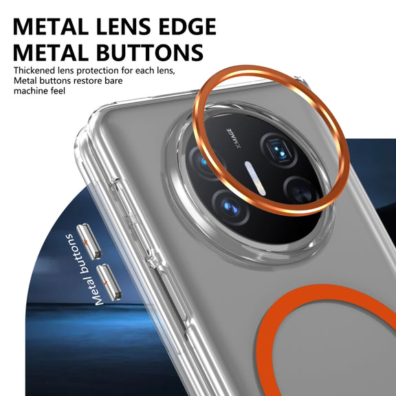 For Huawei Mate X3 lce Folding Series MagSafe Integrated Clear PC Phone Case(Orange)