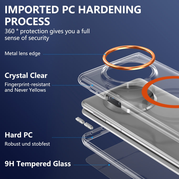 For Huawei Mate X3 lce Folding Series MagSafe Integrated Clear PC Phone Case(Orange)